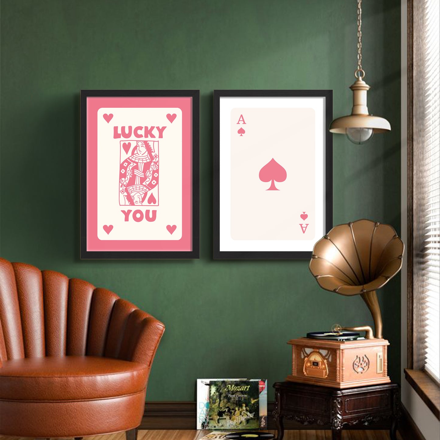 Lucky in Love Playing Card Wall Art Set of 2