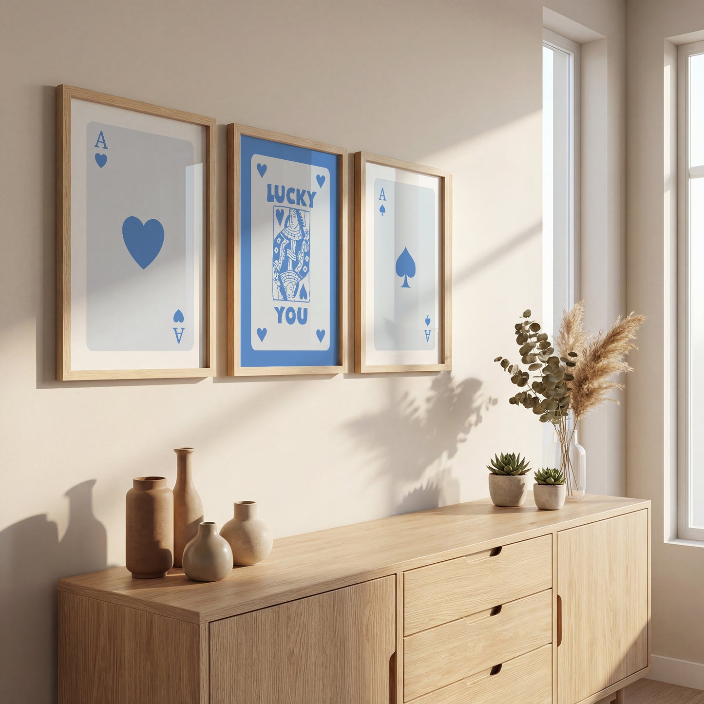 Lucky Cards Wall Art Set of 3