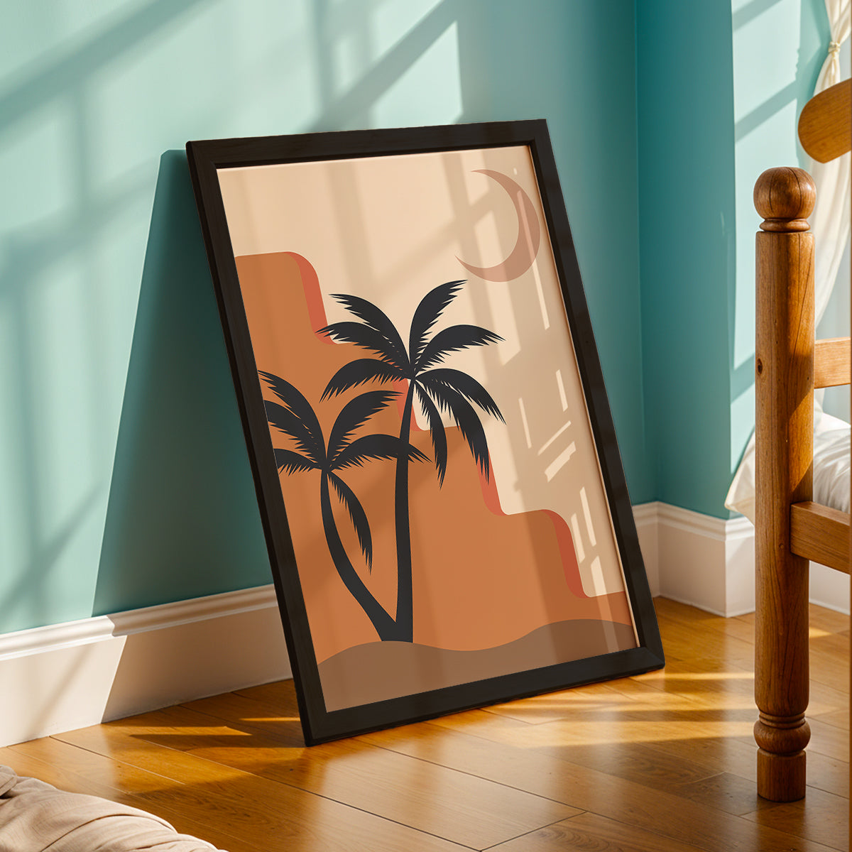 Abstract Tropical Palm Silhouette Wall Art
