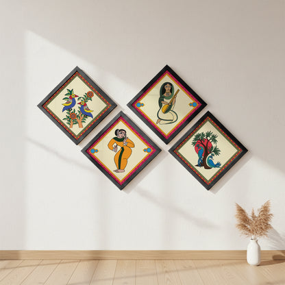Folk Heritage Wall Art Set of 4