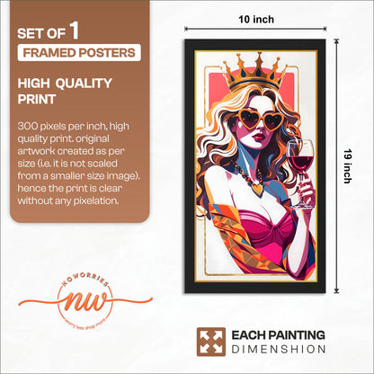 Queen Style Pop Art Wall Frame Set of 1