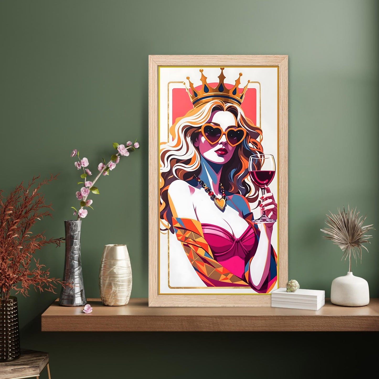Queen Style Pop Art Wall Frame Set of 1