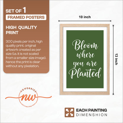 Motivational Botanical Quote Framed Poster