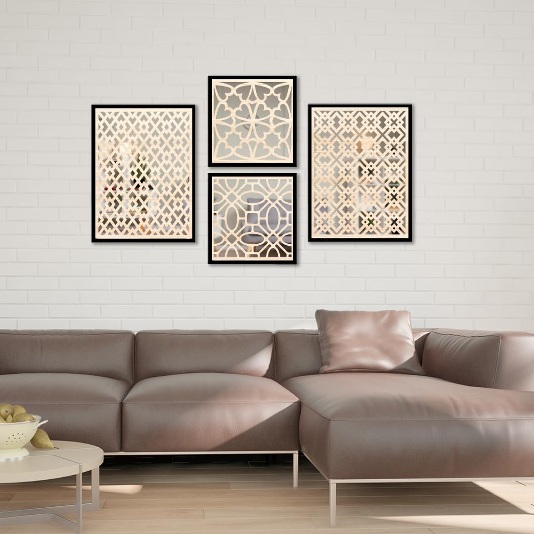 Classic Pattern Wall Mirror Frames Set of 4