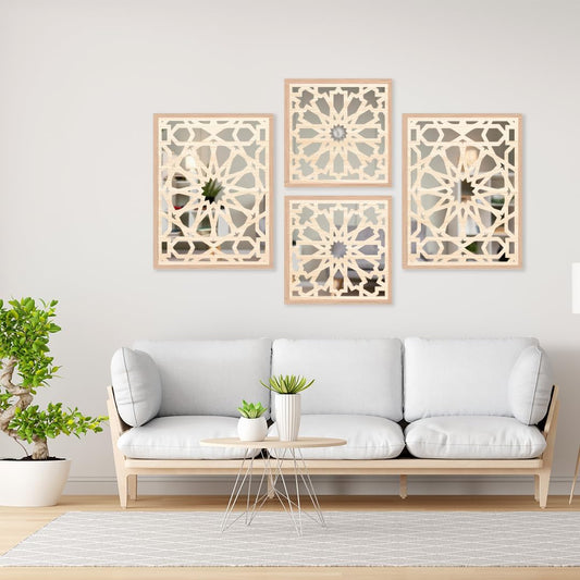 Modern Geometric Wall Mirror Set of 4