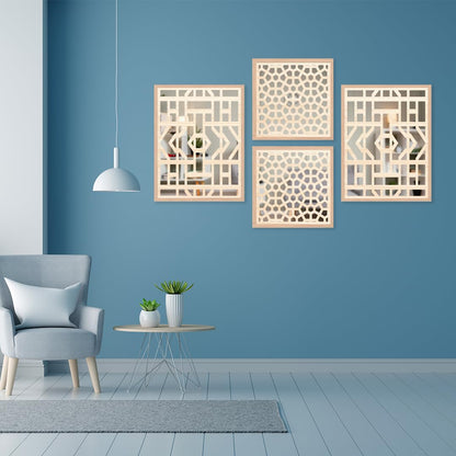 Luxury Geometric Wall Mirror Set of 4