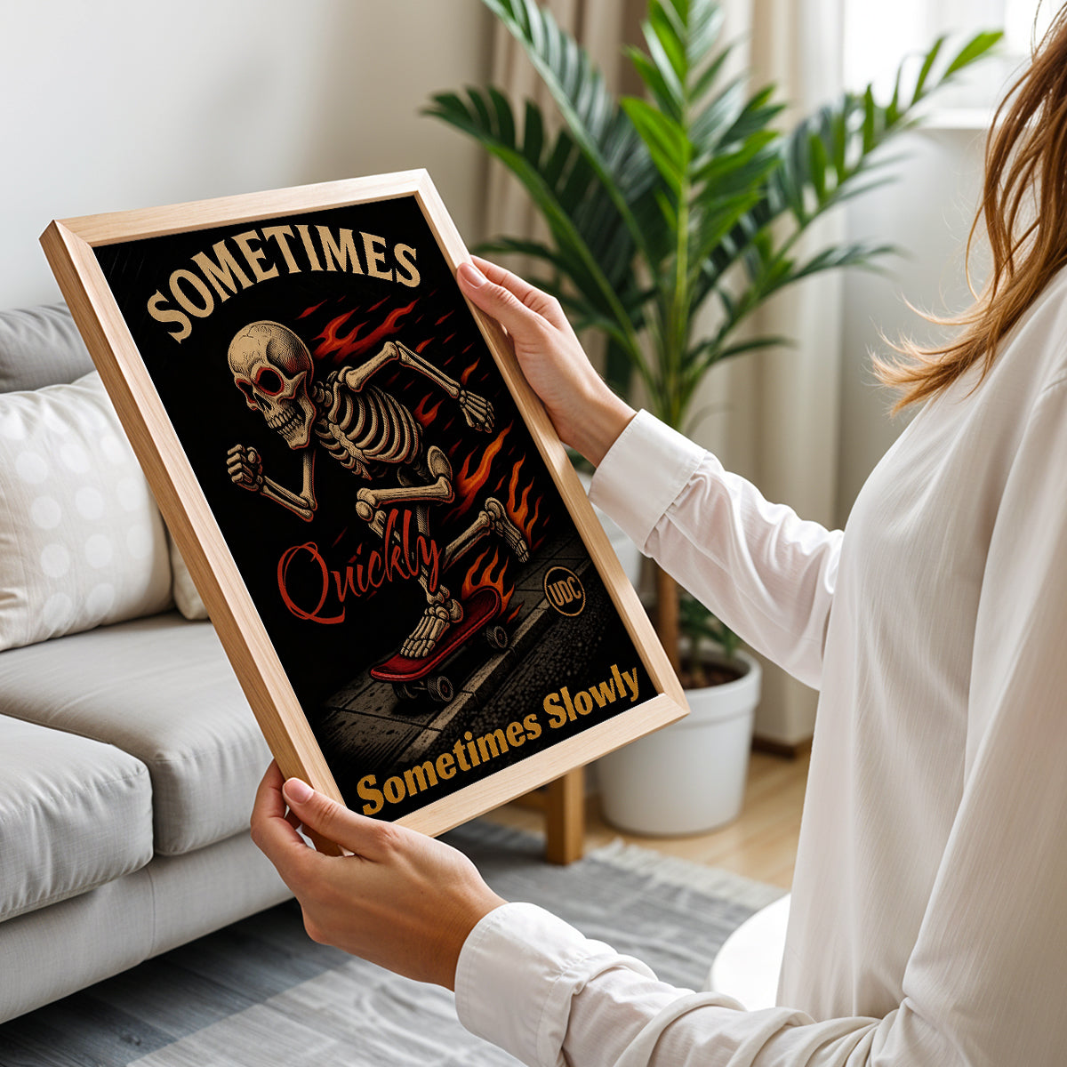 Sometimes Quickly Skeleton Art Print