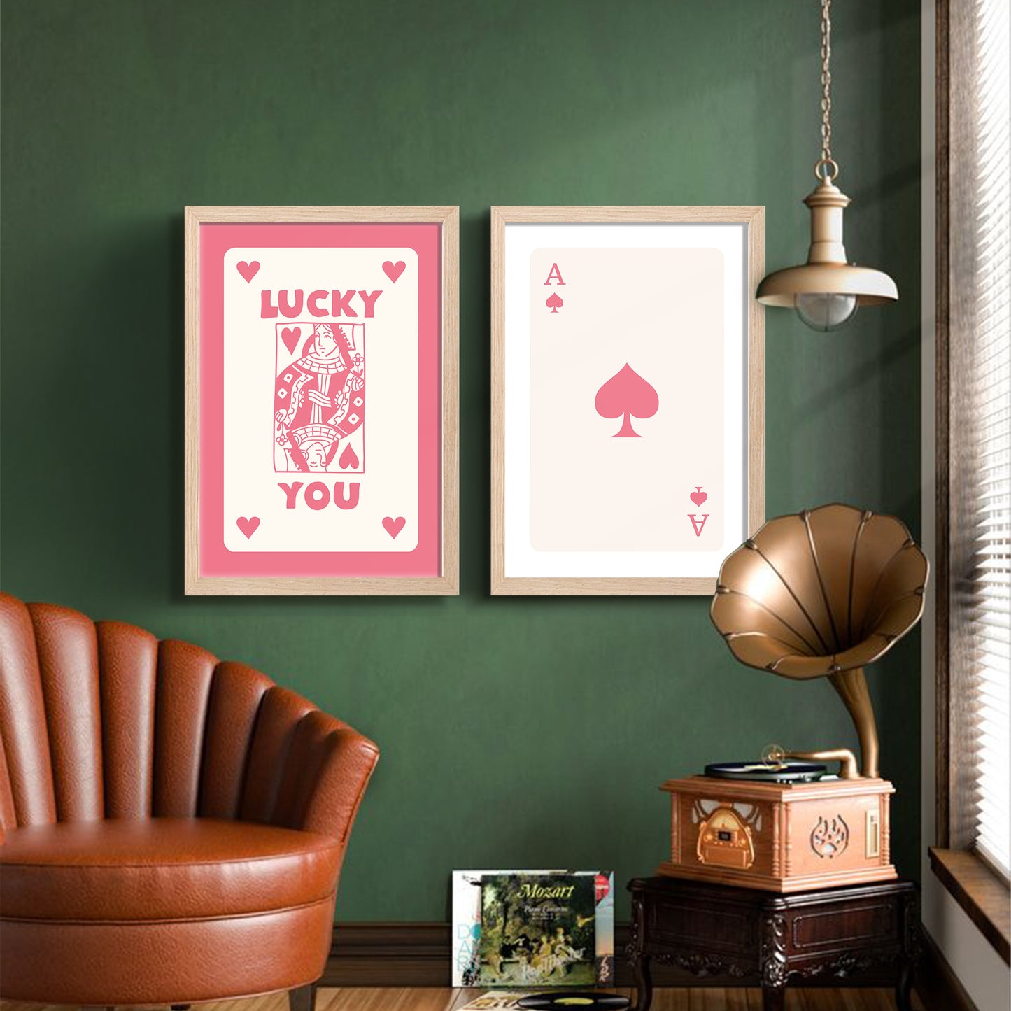Lucky in Love Playing Card Wall Art Set of 2
