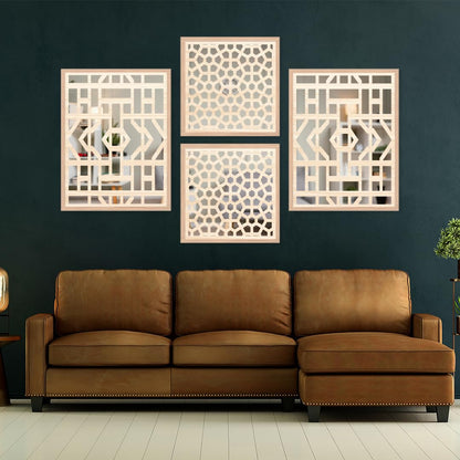 Luxury Geometric Wall Mirror Set of 4