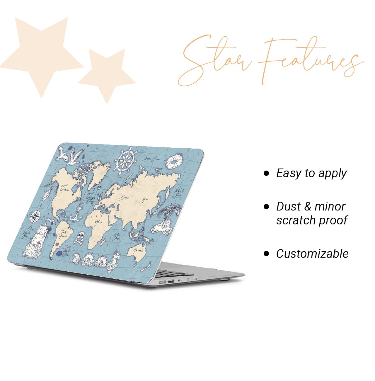 World Map Laptop Sticker