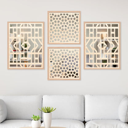Luxury Geometric Wall Mirror Set of 4