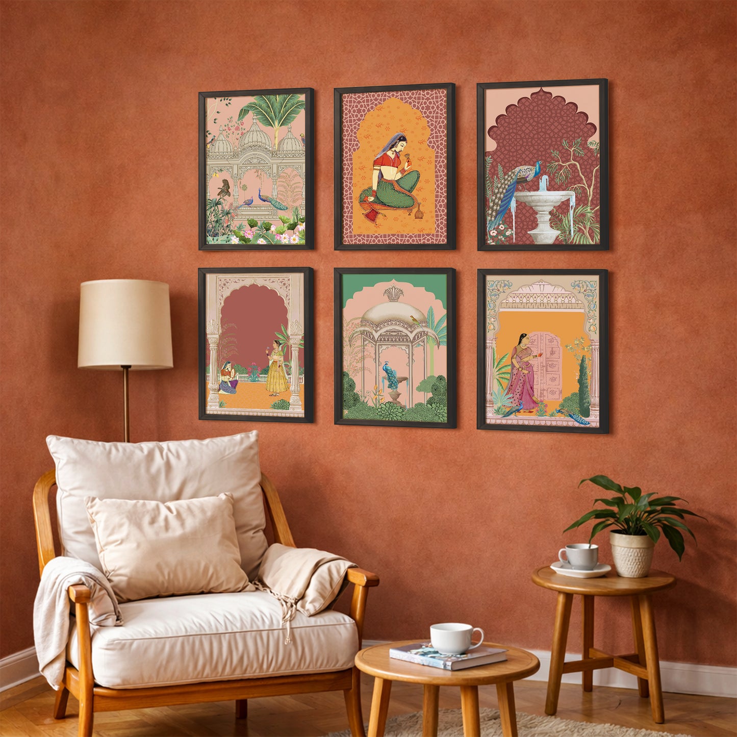 Traditional Indian Miniature Art Wall Frame Set of 6