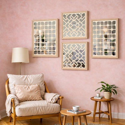 Aero Grid Mirror Art Set of 4