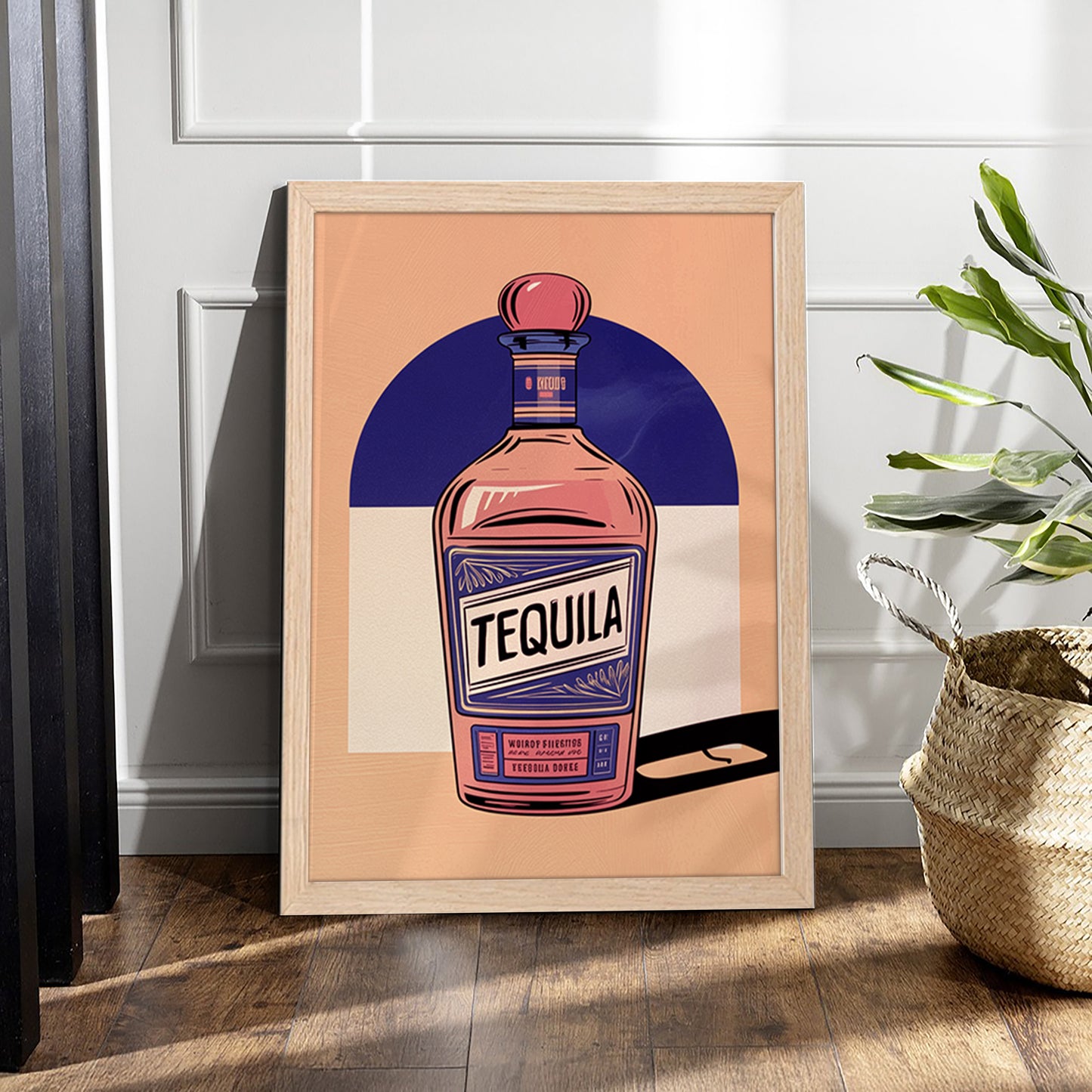 Tequila Bottle Art Wall Frame