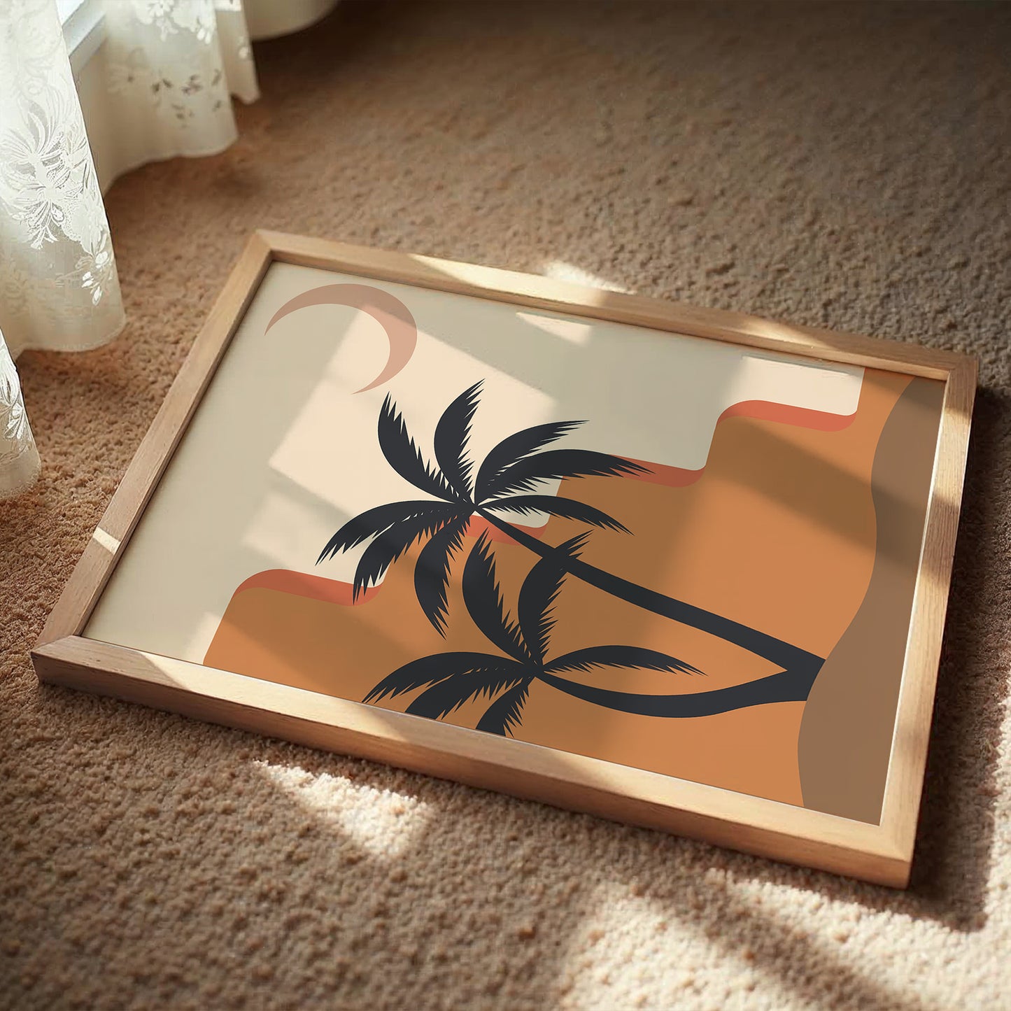 Abstract Tropical Palm Silhouette Wall Art