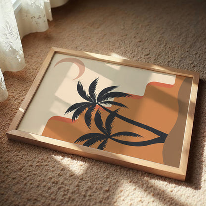 Abstract Tropical Palm Silhouette Wall Art