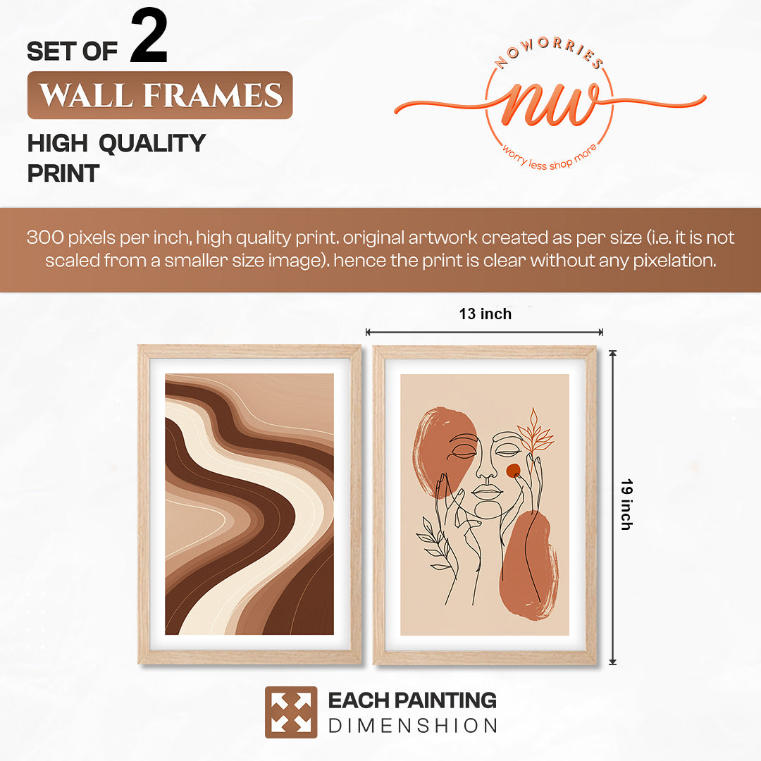 Terracotta Abstract Framed Set