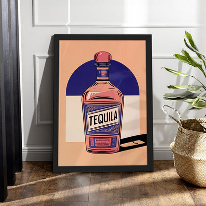 Tequila Bottle Art Wall Frame