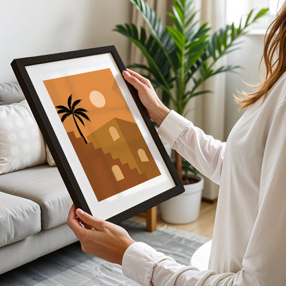 Modern Desert Architecture Palm Wall Art Poster