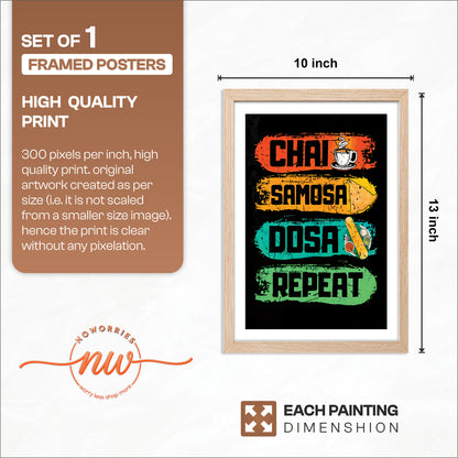 Chai Samosa Dosa Wall Frame Set of 1