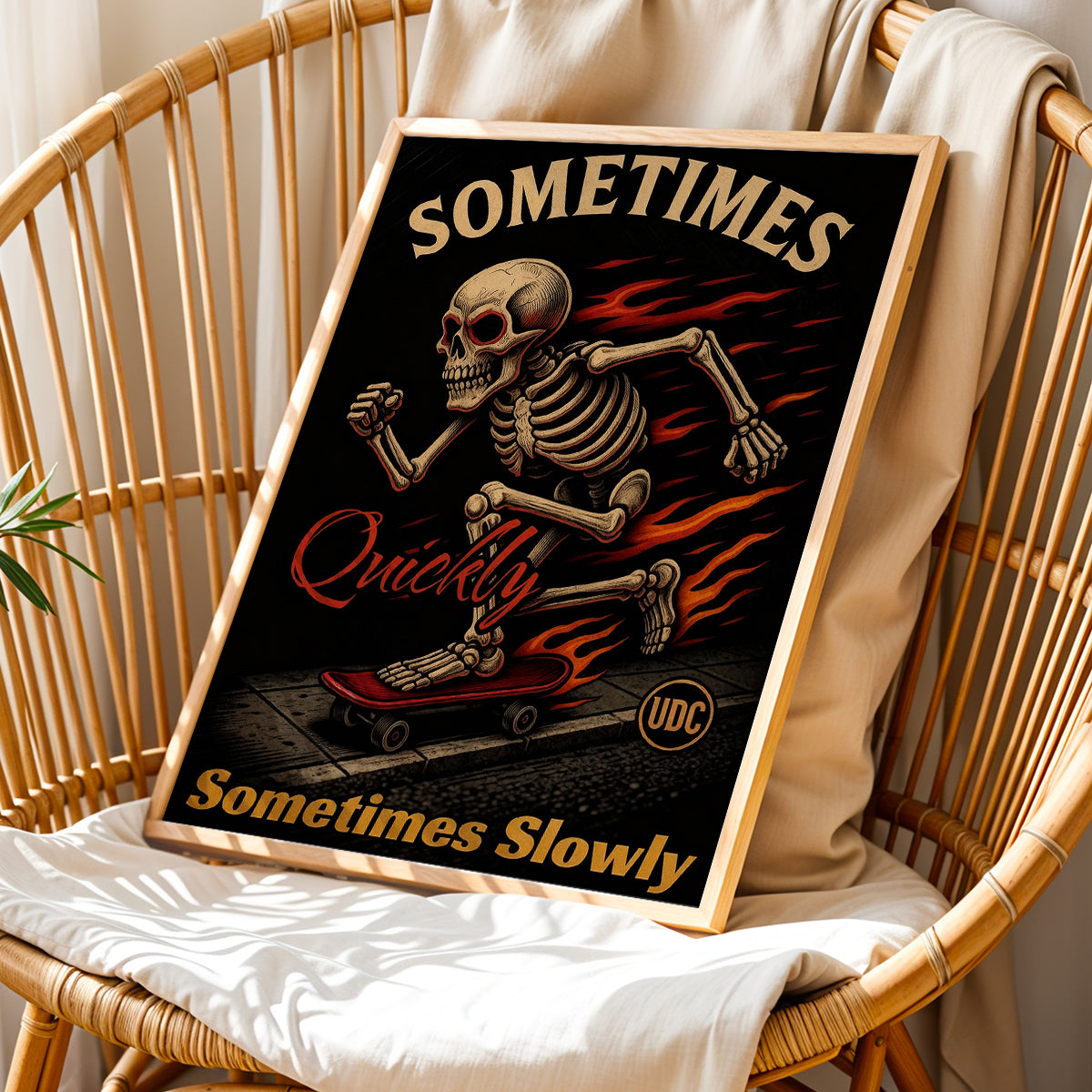 Sometimes Quickly Skeleton Art Print