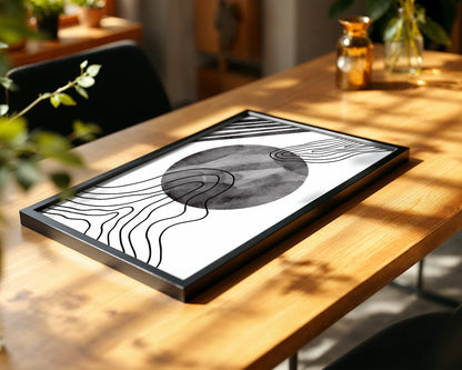 Monochrome Abstract Flow Wall Art