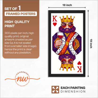 King Playing Card Wall Frame Set of 1