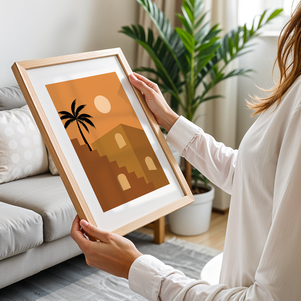 Modern Desert Architecture Palm Wall Art Poster