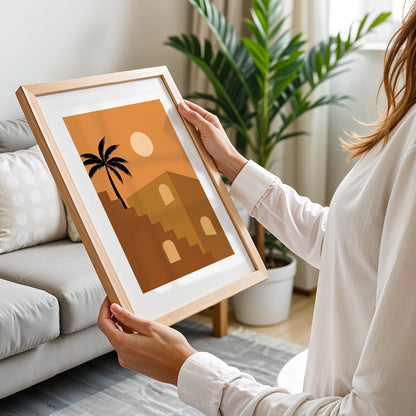 Modern Desert Architecture Palm Wall Art Poster