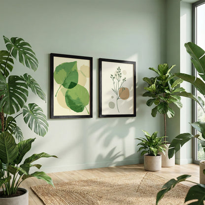 Minimal Botanical Wall Frame Set of 2