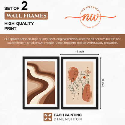 Terracotta Abstract Framed Set