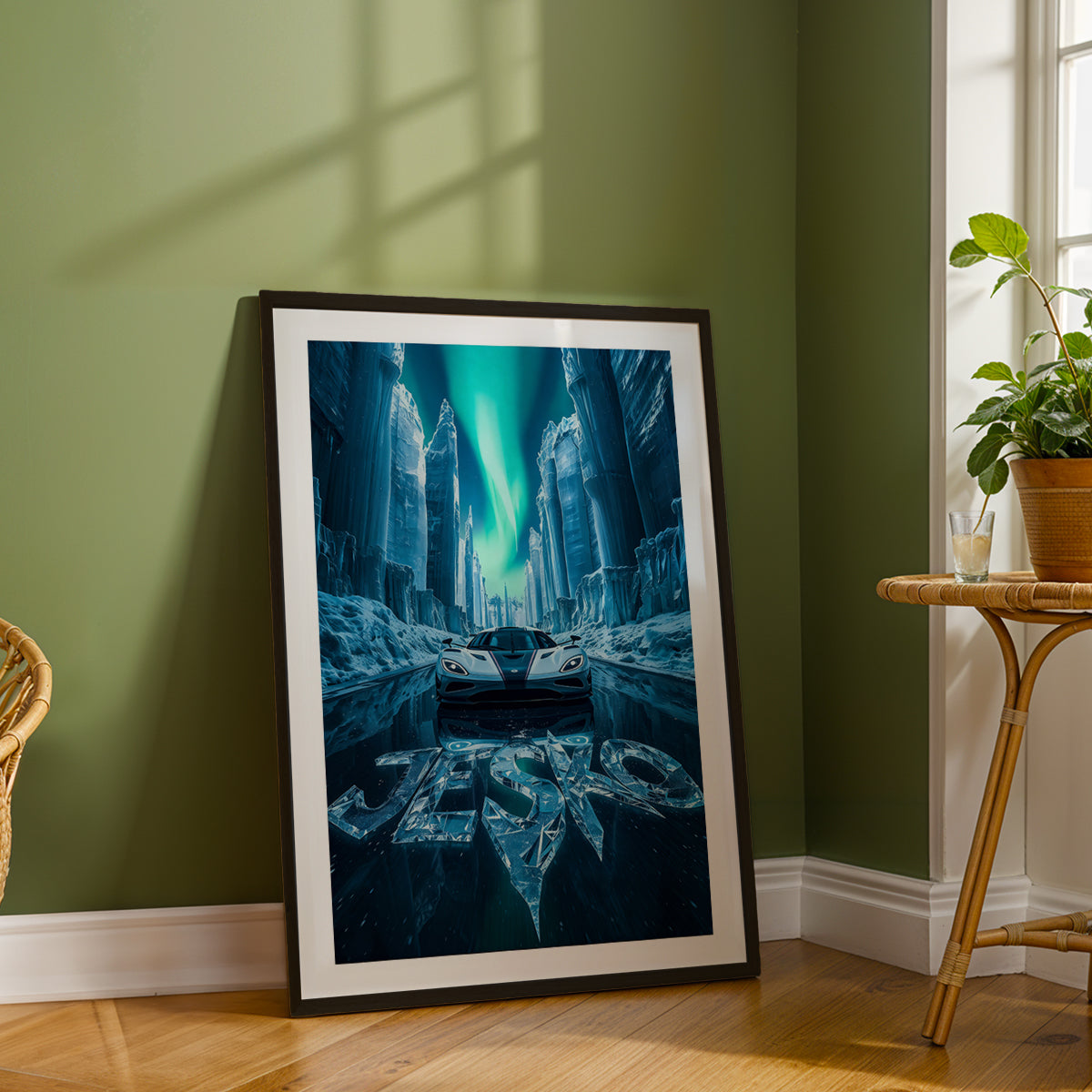 Jesko Arctic Hypercar Wall Frame