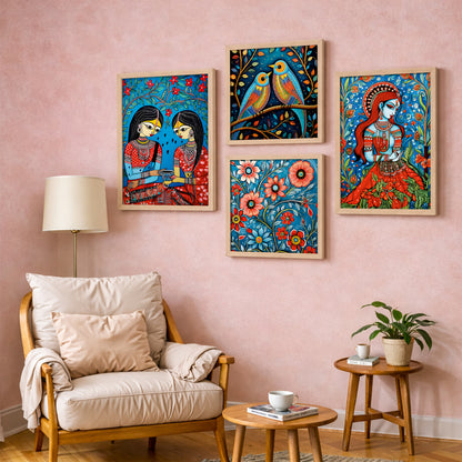 Folk Bloom Frames Set of 4