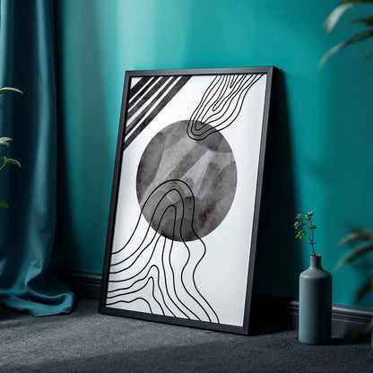 Monochrome Abstract Flow Wall Art