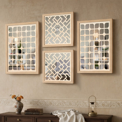 Aero Grid Mirror Art Set of 4