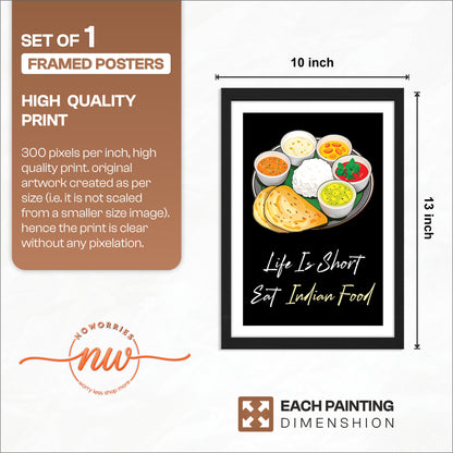 Indian Food Lover Wall Frame Set of 1