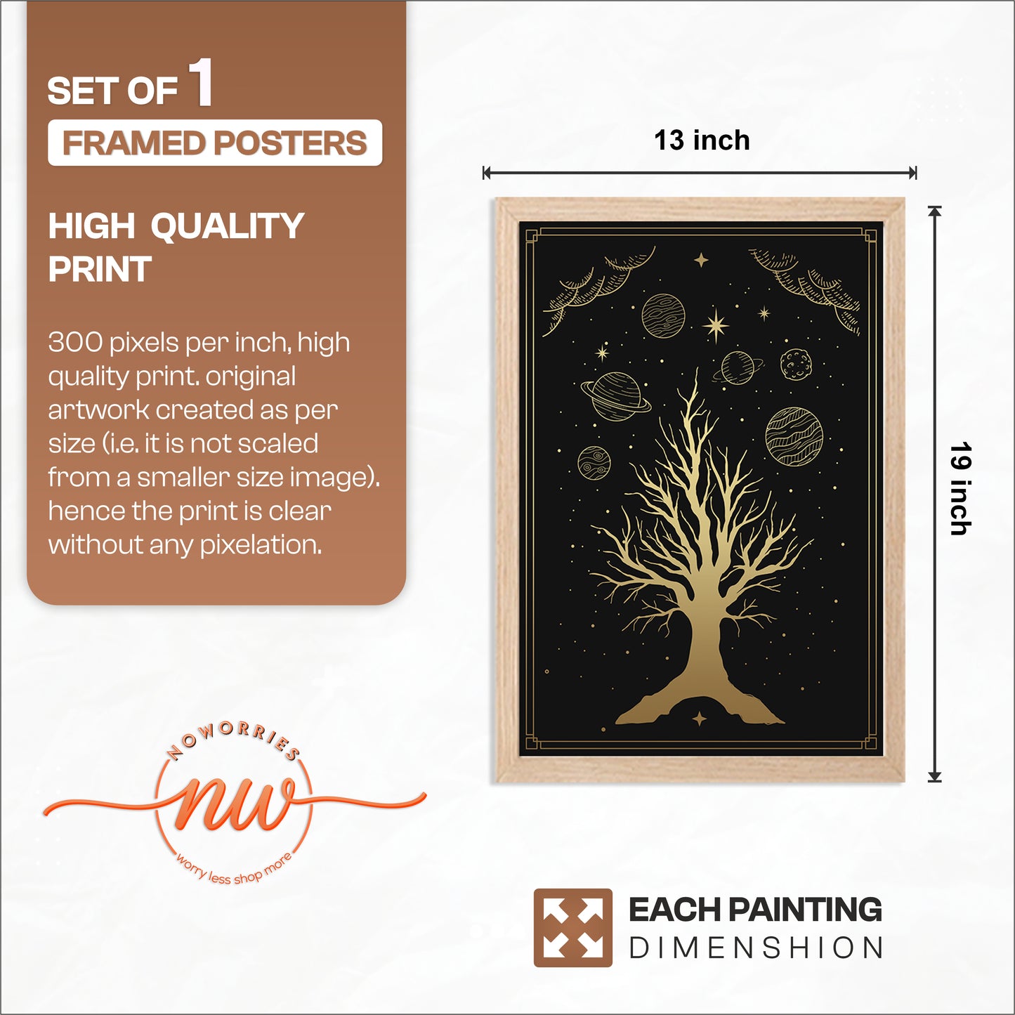 Cosmic Tree of Life Celestial Wall Art