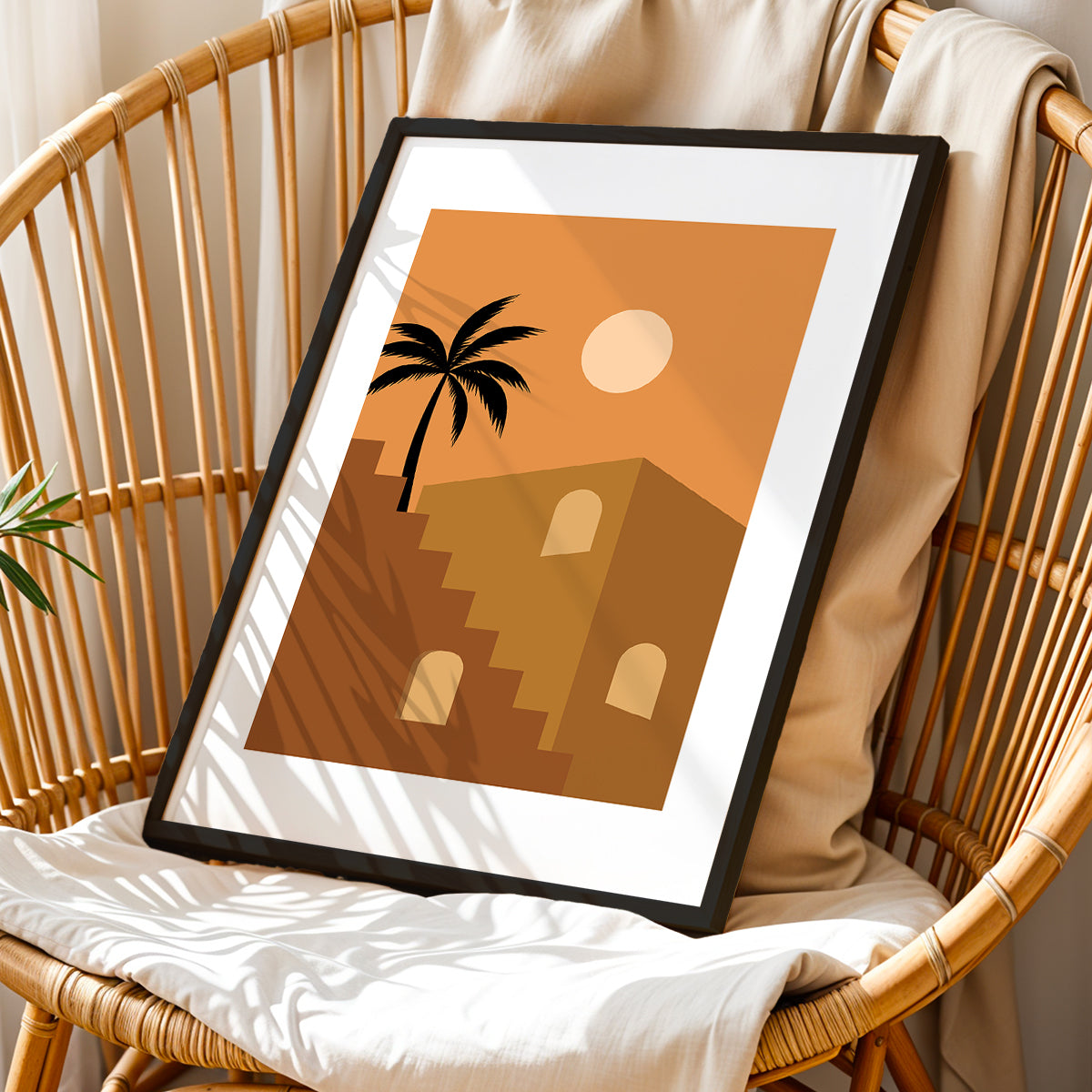 Modern Desert Architecture Palm Wall Art Poster