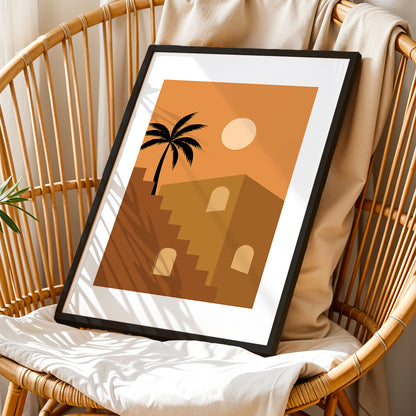 Modern Desert Architecture Palm Wall Art Poster