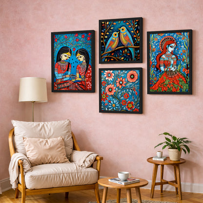 Folk Bloom Frames Set of 4