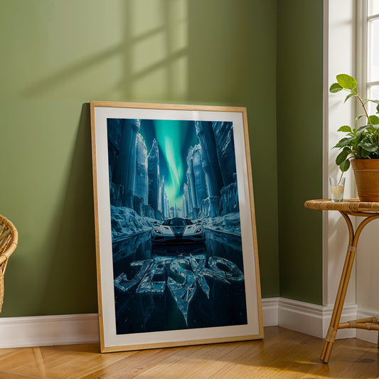 Jesko Arctic Hypercar Wall Frame