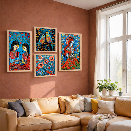 Folk Bloom Frames Set of 4