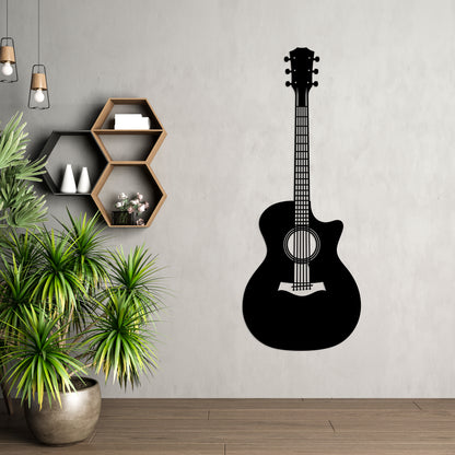 Acoustic Guitar Pinewood Wall Art