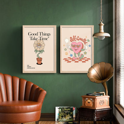 Good Things Take Time Self-Care Wall Art Set of 2