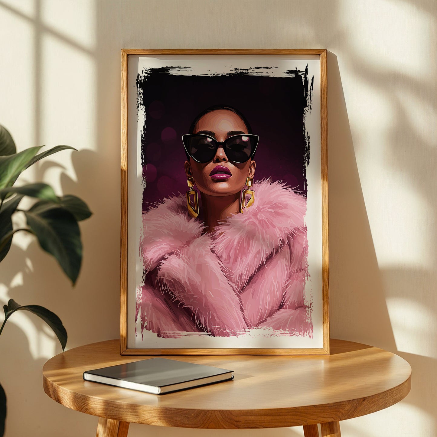 Glam Diva Fashion Portrait Framed Wall Art
