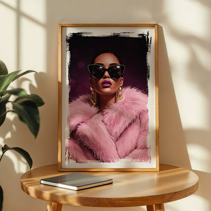 Glam Diva Fashion Portrait Framed Wall Art