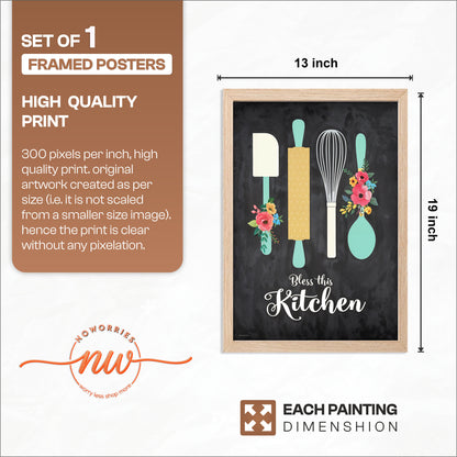 Kitchen Decor Quote Wall Frame Set of 1