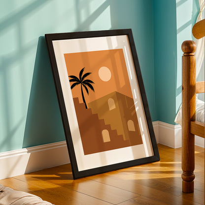 Modern Desert Architecture Palm Wall Art Poster