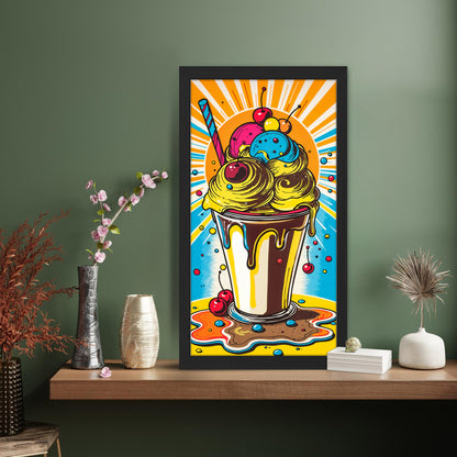 Colorful Ice Cream Shake Art