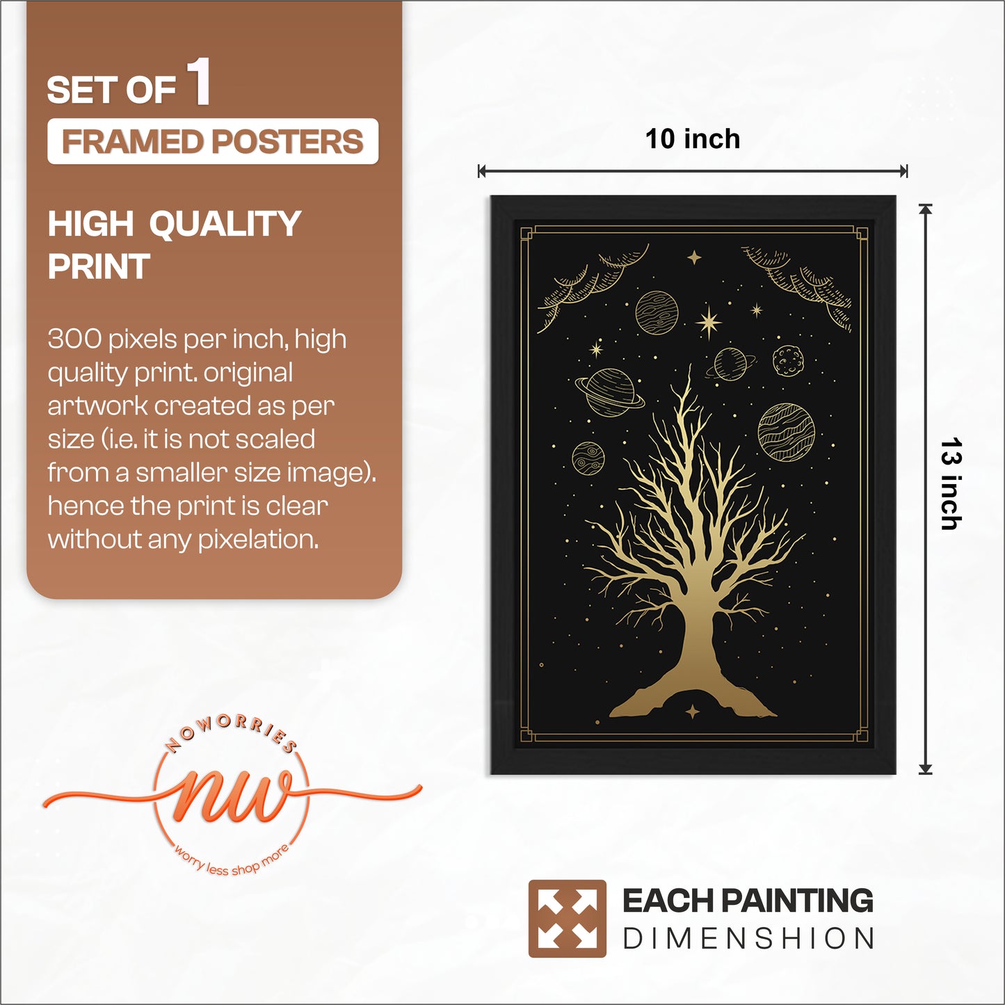 Cosmic Tree of Life Celestial Wall Art